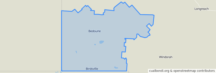 Mapa de ubicacion de Diamantina Shire.