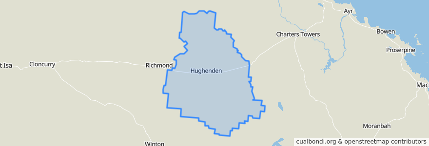 Mapa de ubicacion de Flinders Shire.