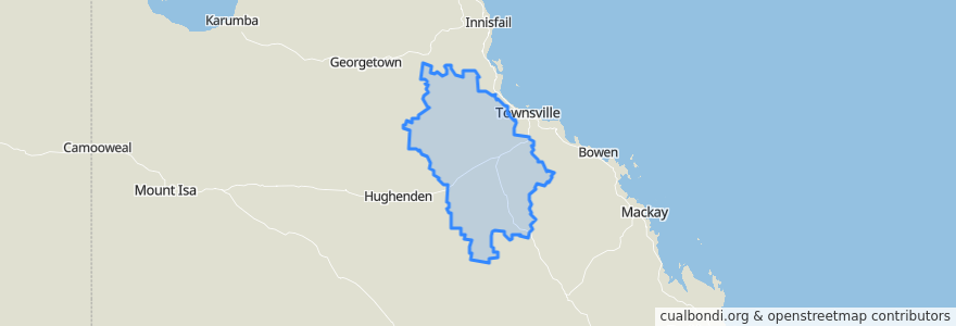 Mapa de ubicacion de Charters Towers Regional.