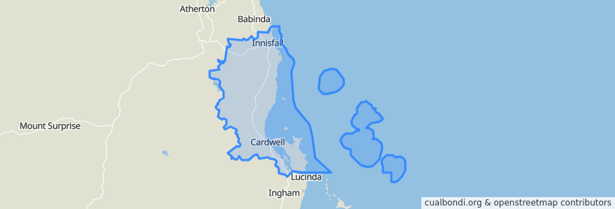 Mapa de ubicacion de Cassowary Coast Regional.