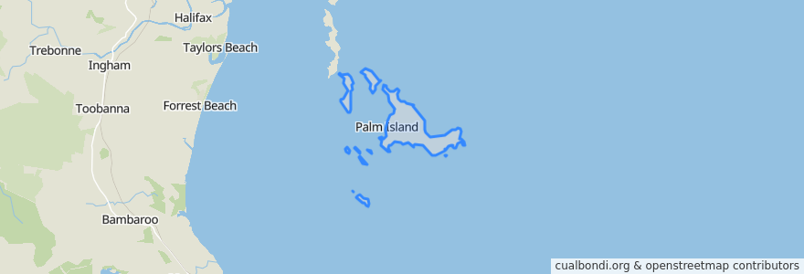 Mapa de ubicacion de Palm Island Aboriginal Shire.