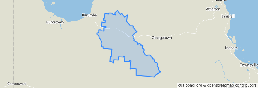 Mapa de ubicacion de Croydon Shire.