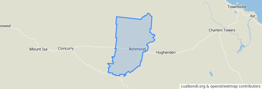 Mapa de ubicacion de Richmond Shire.