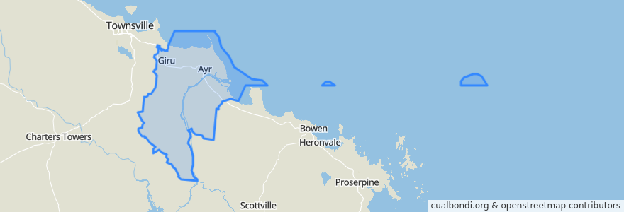 Mapa de ubicacion de Burdekin Shire.