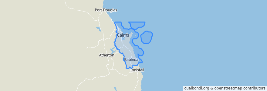 Mapa de ubicacion de Cairns Regional.