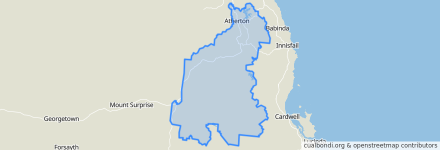 Mapa de ubicacion de Tablelands Regional.