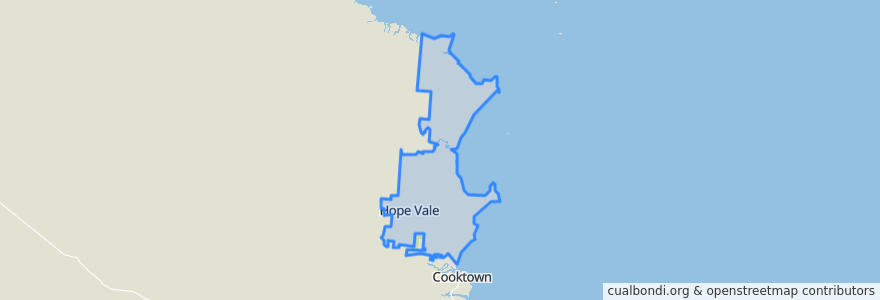 Mapa de ubicacion de Hope Vale Aboriginal Shire.