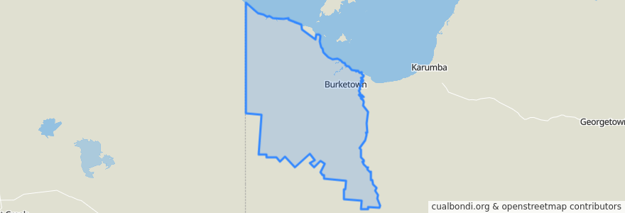 Mapa de ubicacion de Burke Shire.