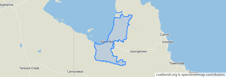 Mapa de ubicacion de Carpentaria Shire.