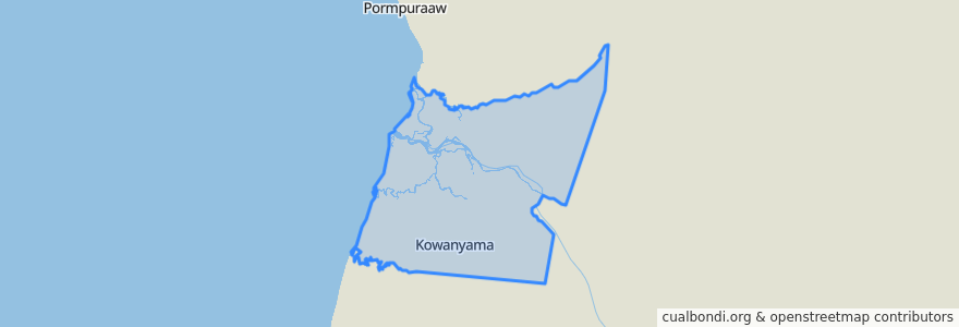 Mapa de ubicacion de Kowanyama Aboriginal Shire.