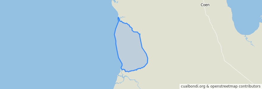 Mapa de ubicacion de Pormpuraaw Aboriginal Shire.