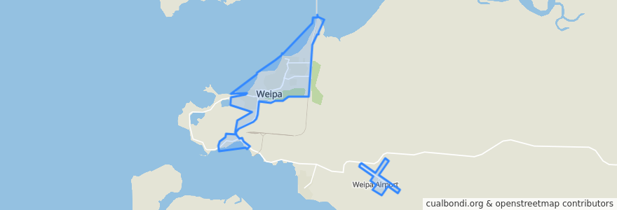 Mapa de ubicacion de Weipa Town.