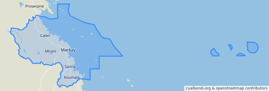 Mapa de ubicacion de Mackay Regional.