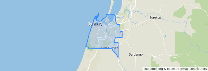 Mapa de ubicacion de City Of Bunbury.