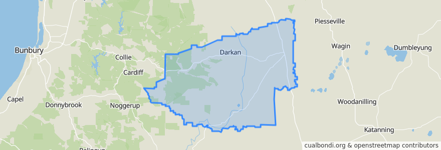 Mapa de ubicacion de Shire Of West Arthur.