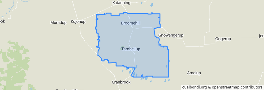 Mapa de ubicacion de Shire Of Broomehill-Tambellup.