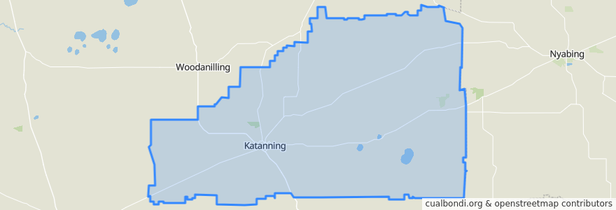 Mapa de ubicacion de Shire Of Katanning.