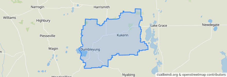 Mapa de ubicacion de Shire Of Dumbleyung.