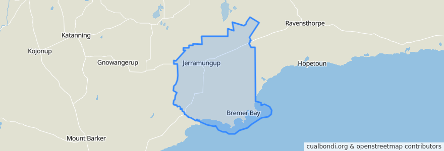 Mapa de ubicacion de Shire Of Jerramungup.