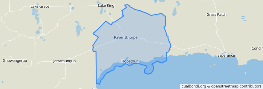 Mapa de ubicacion de Shire Of Ravensthorpe.