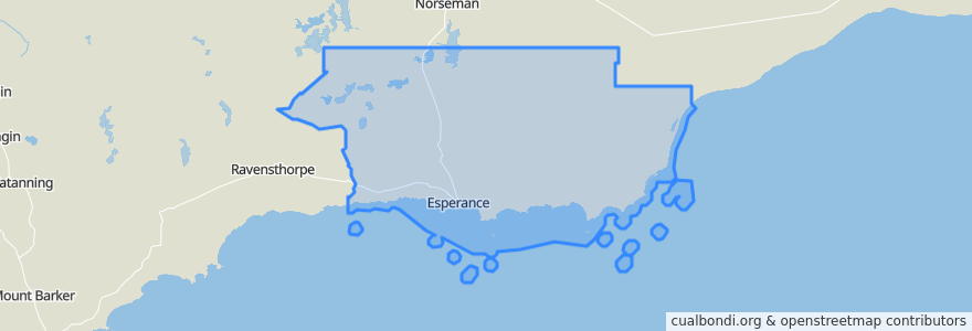 Mapa de ubicacion de Shire Of Esperance.