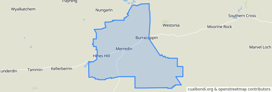 Mapa de ubicacion de Shire Of Merredin.