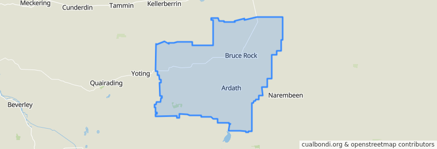 Mapa de ubicacion de Shire Of Bruce Rock.