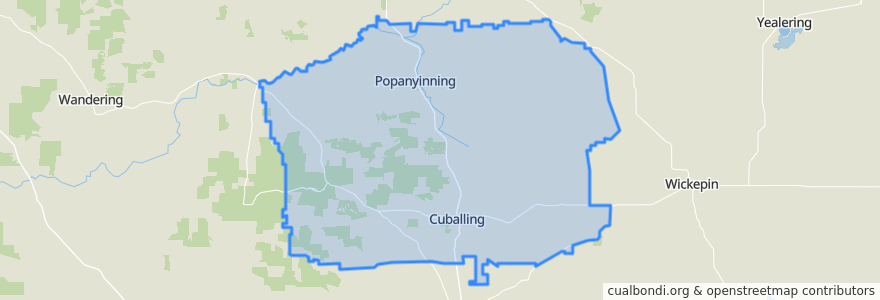 Mapa de ubicacion de Shire Of Cuballing.