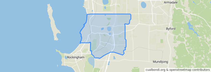 Mapa de ubicacion de City of Kwinana.