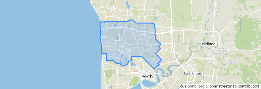 Mapa de ubicacion de City of Stirling.