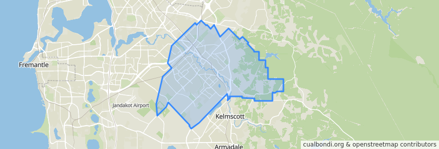 Mapa de ubicacion de City of Gosnells.