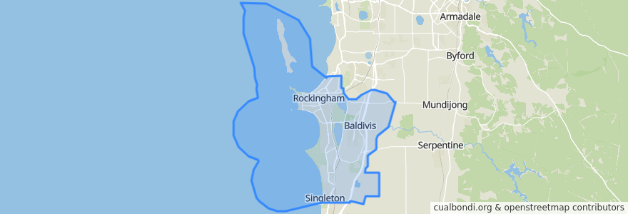 Mapa de ubicacion de City of Rockingham.