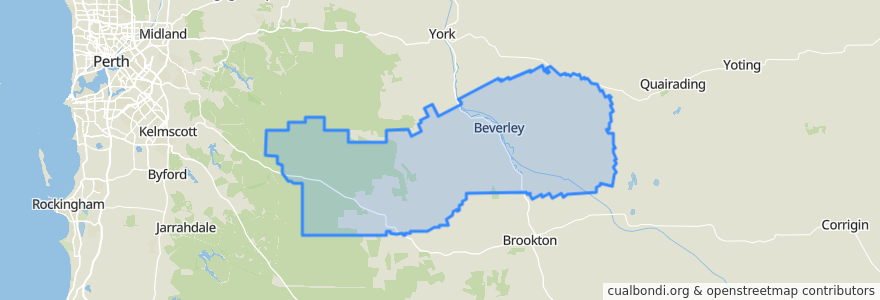 Mapa de ubicacion de Shire Of Beverley.