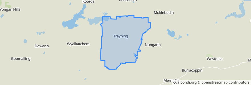 Mapa de ubicacion de Shire Of Trayning.