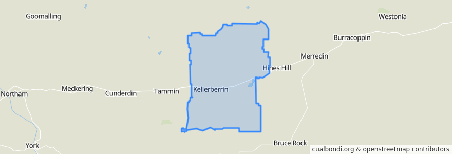 Mapa de ubicacion de Shire Of Kellerberrin.