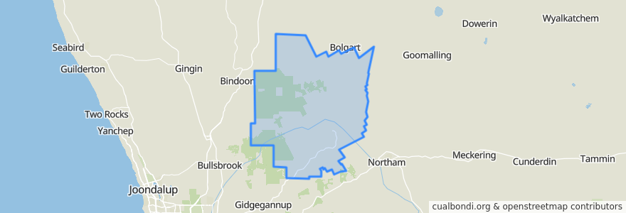 Mapa de ubicacion de Shire Of Toodyay.