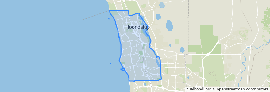 Mapa de ubicacion de City of Joondalup.