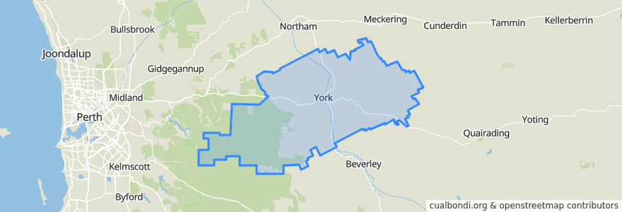 Mapa de ubicacion de Shire Of York.