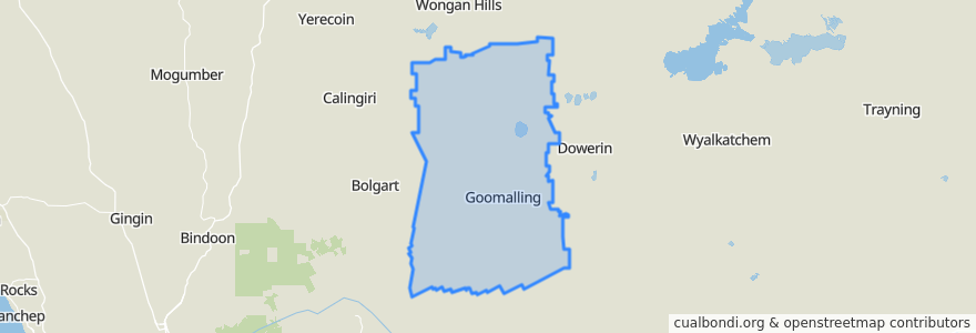 Mapa de ubicacion de Shire Of Goomalling.