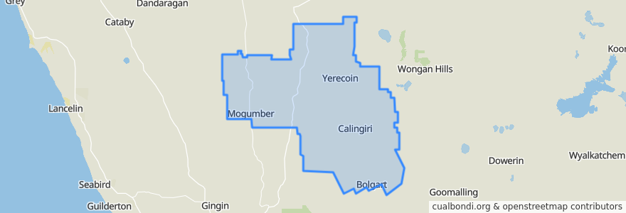 Mapa de ubicacion de Shire Of Victoria Plains.