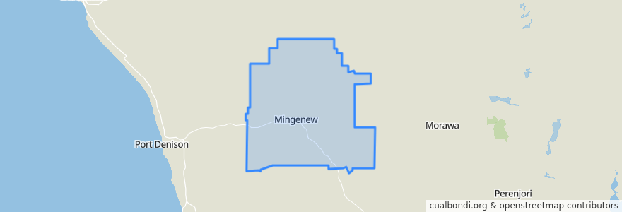 Mapa de ubicacion de Shire of Mingenew.