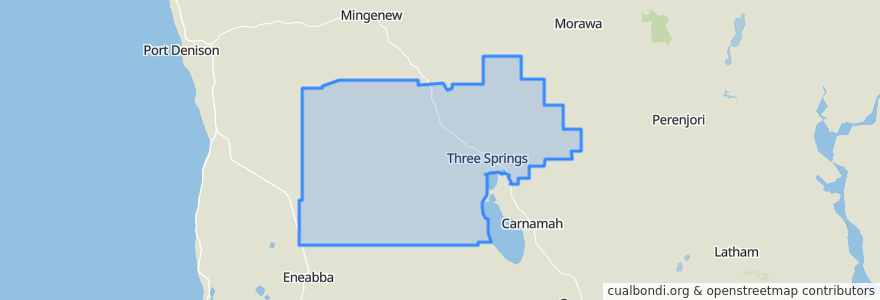 Mapa de ubicacion de Shire Of Three Springs.