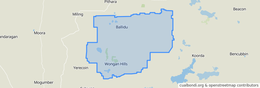 Mapa de ubicacion de Shire Of Wongan-ballidu.