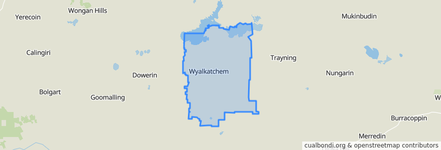 Mapa de ubicacion de Shire Of Wyalkatchem.