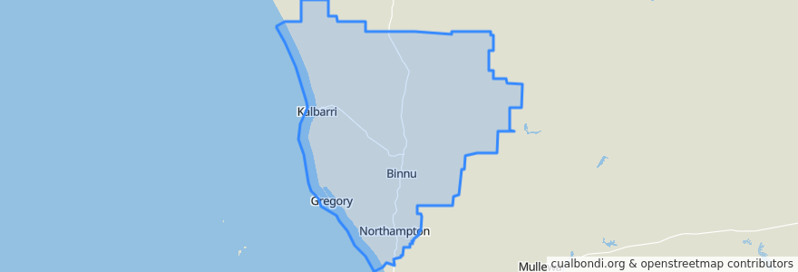 Mapa de ubicacion de Shire of Northampton.