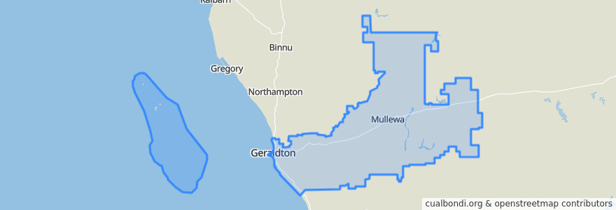 Mapa de ubicacion de City Of Greater Geraldton.