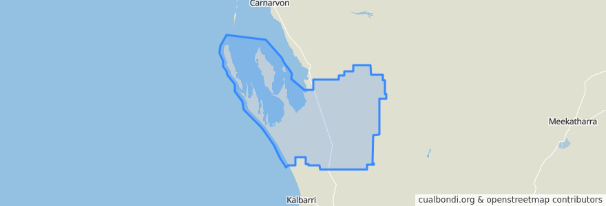 Mapa de ubicacion de Shire Of Shark Bay.