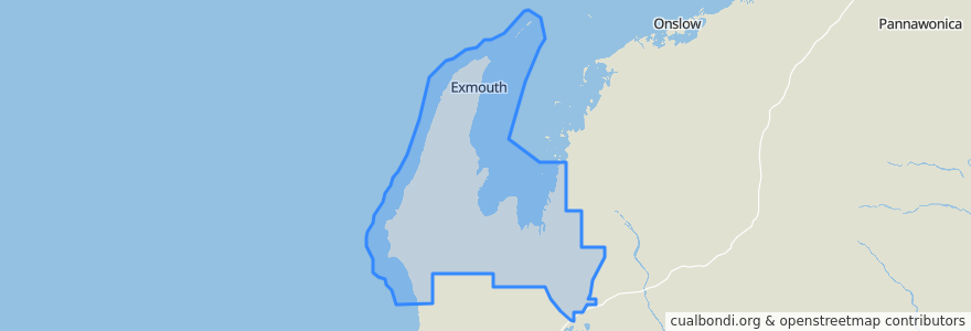 Mapa de ubicacion de Shire Of Exmouth.