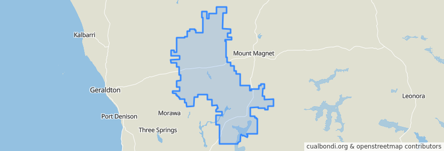 Mapa de ubicacion de Shire Of Yalgoo.