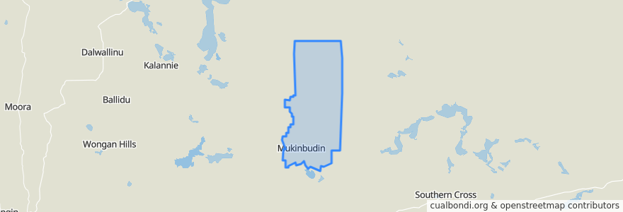 Mapa de ubicacion de Shire Of Mukinbudin.